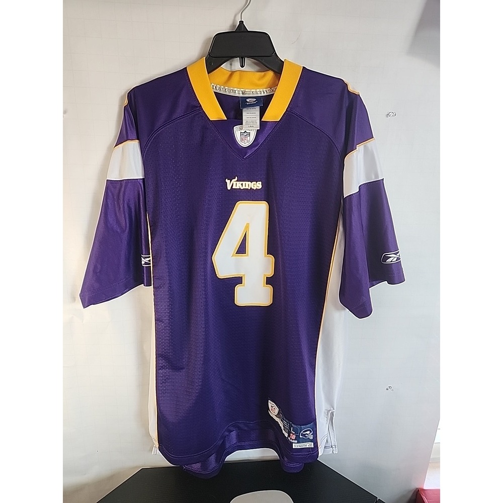 Reebok Brett Farve Minnesota Vikings Jersey #4 Purple Mens Large +2 Length